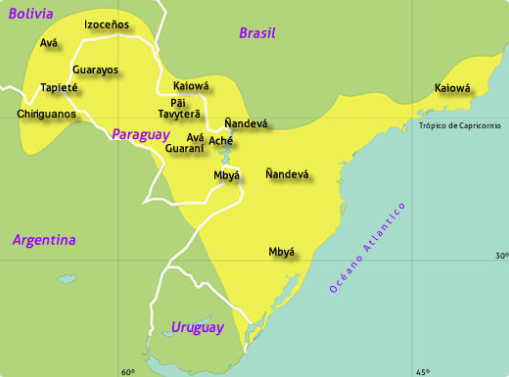 yerba mate origen guarani mapa