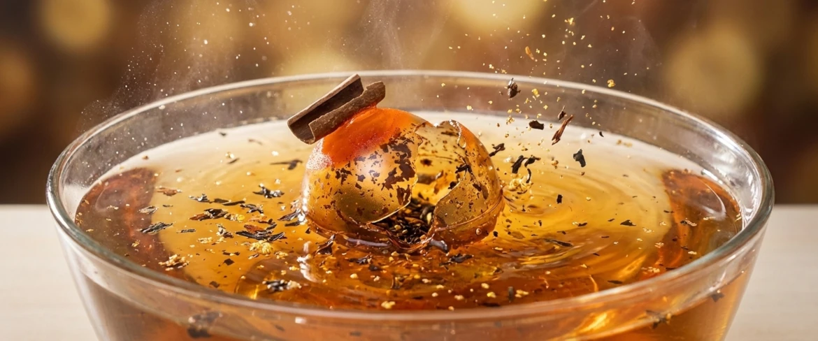 Bomba de té soluble: té cristalino en agua caliente