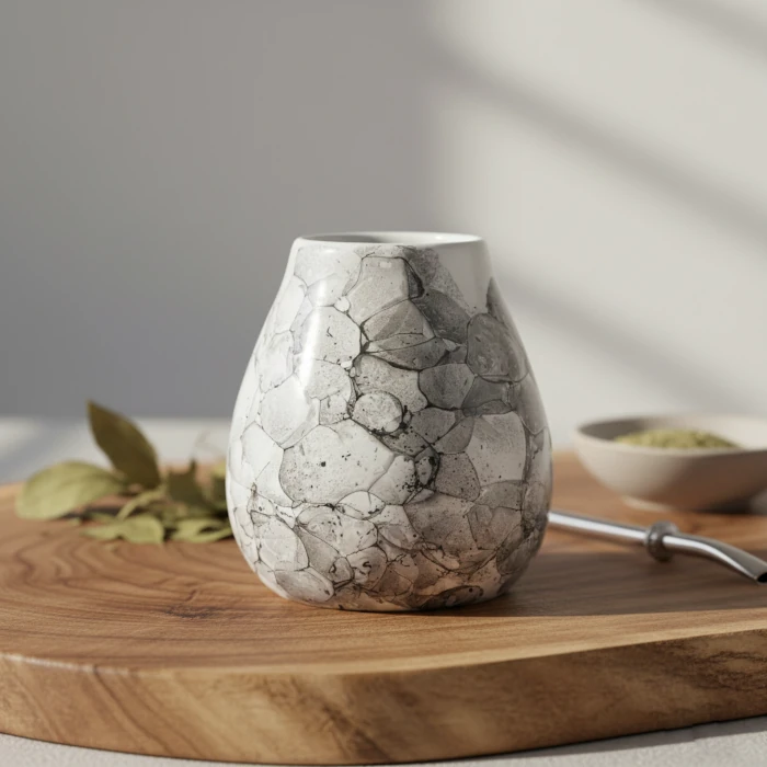 Calabaza de cerámica con bombilla: recipiente estético y práctico para yerba mate