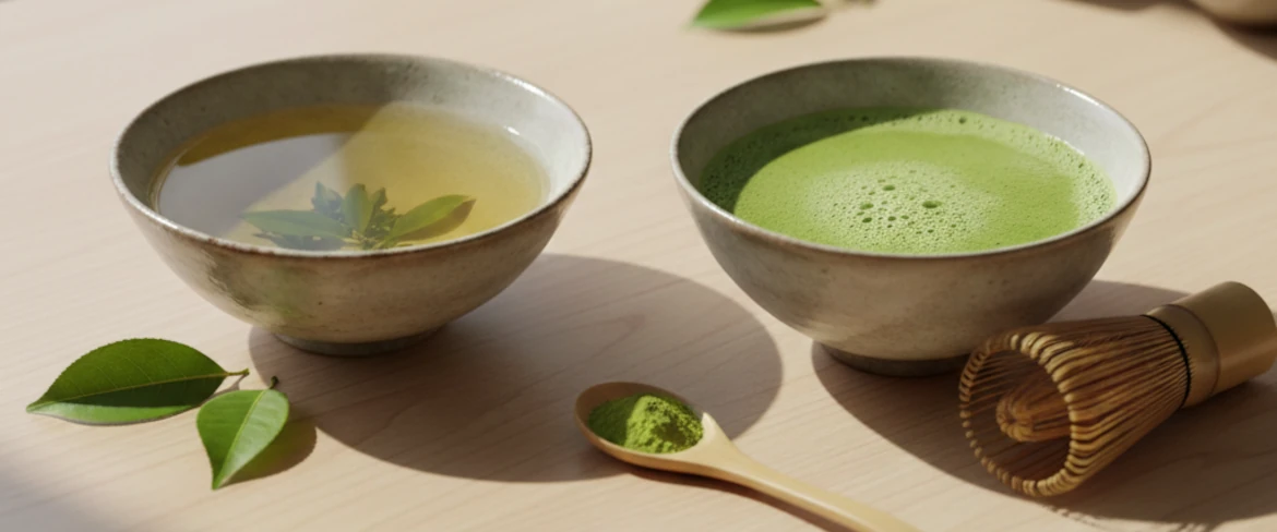 Matcha frente a té verde: diferencias en color, textura y propiedades