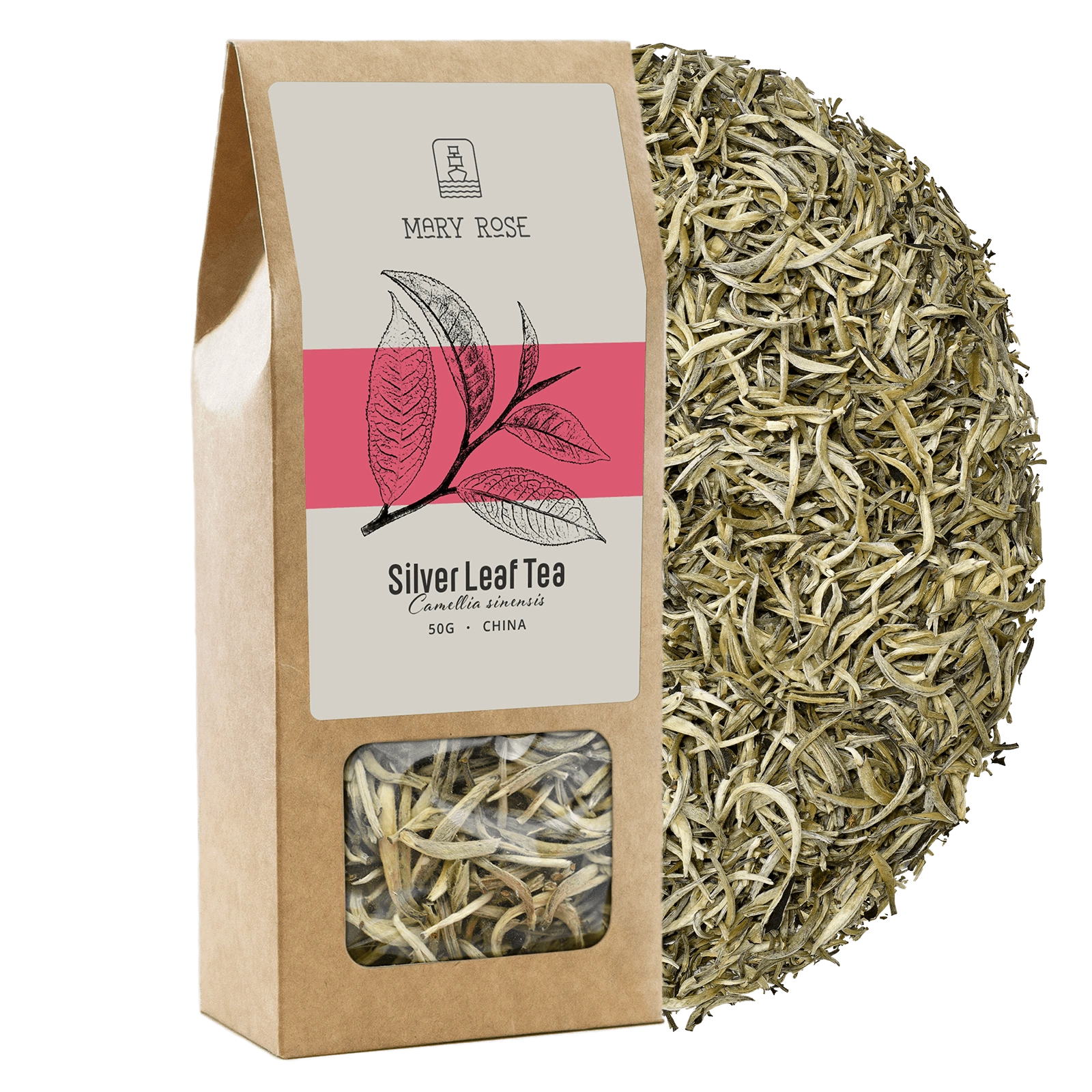 Mary Rose White Silver Leaf té