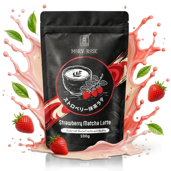 Mary Rose Strawberry Matcha Latte – café con leche de fresa y matcha.