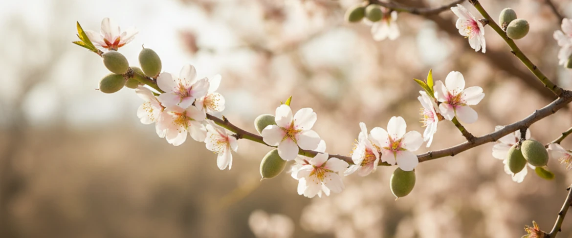 Donde crecen las almendras: almendro en flor.
