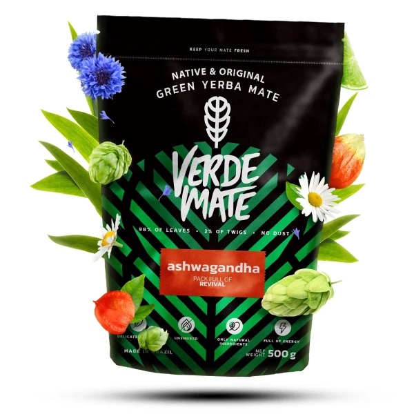 Verde Mate: Ashwagandha y yerba mate con hierba luisa