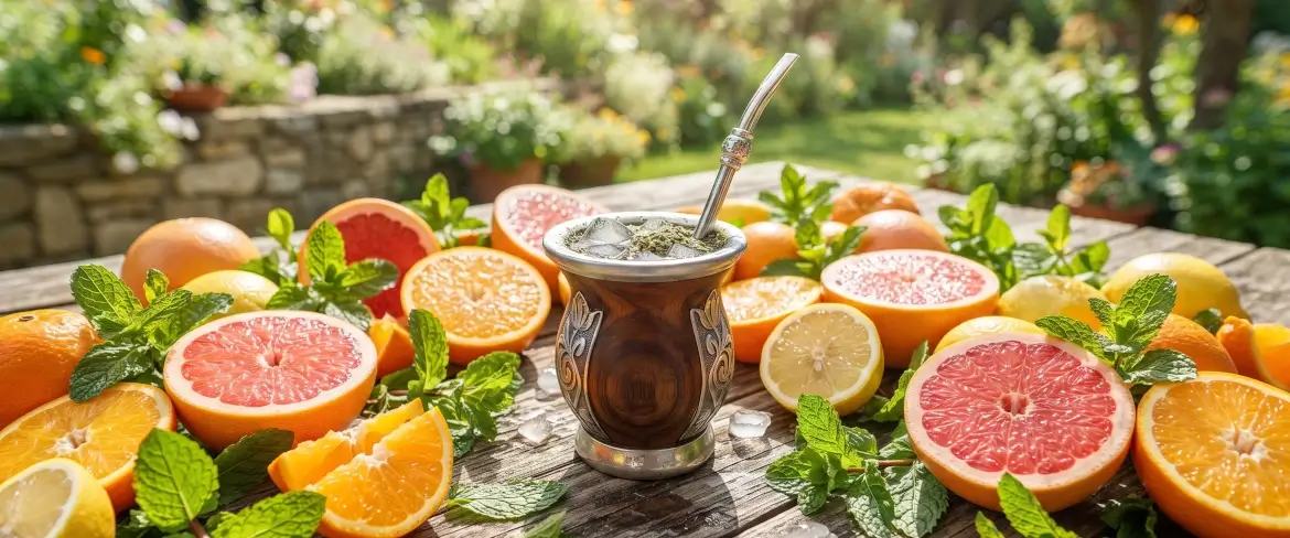 Una refrescante yerba mate fría con notas cítricas
