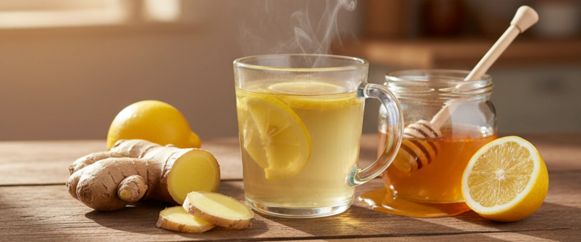 Té con jengibre, miel y limón