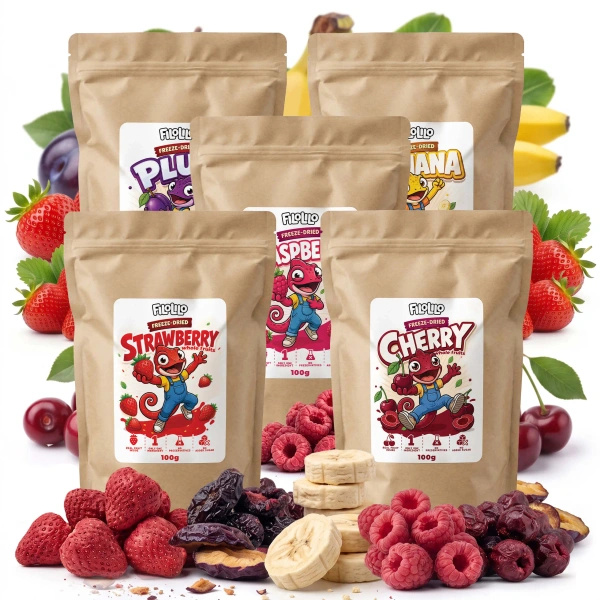 Set de frutas liofilizadas FiloLilo 5×100g