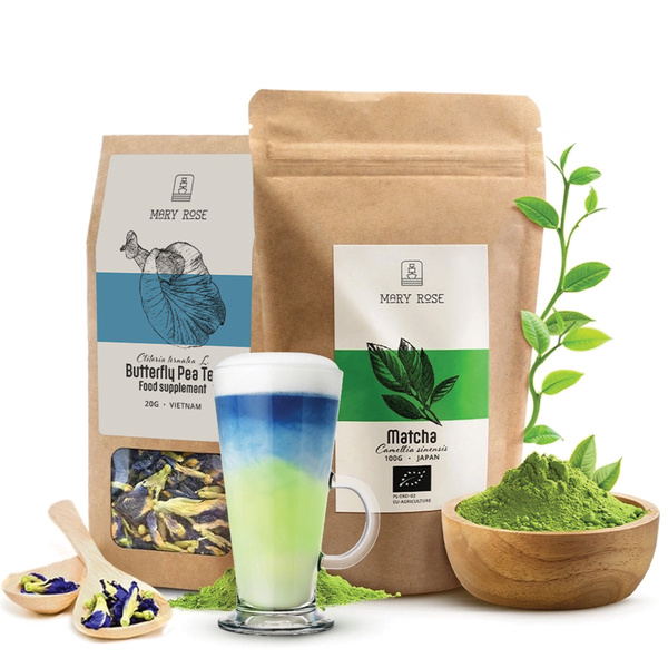 Set de Purple Matcha Lemonade: Matcha BIO + Butterfly Pea Tea