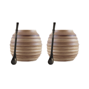 Set de Accesorios de Yerba Mate: 2x Calabaza + 2x Bombilla