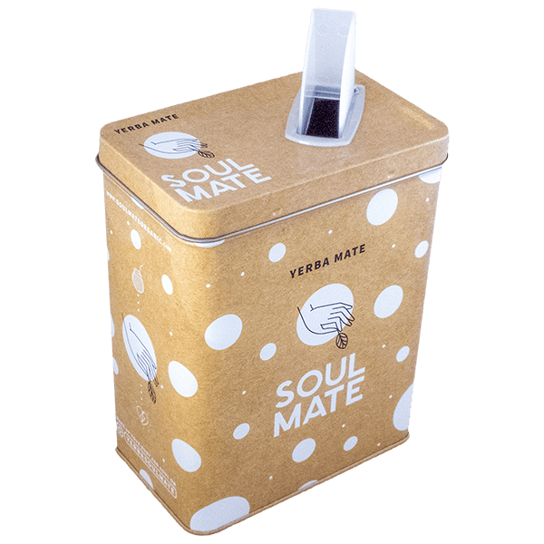 Yerbera – Lata metálica + Soul Mate Orgánica Energia 0,5 kg
