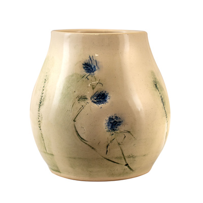 Calabaza de cerámica Flora Blue 300 ml – Serie Cráter