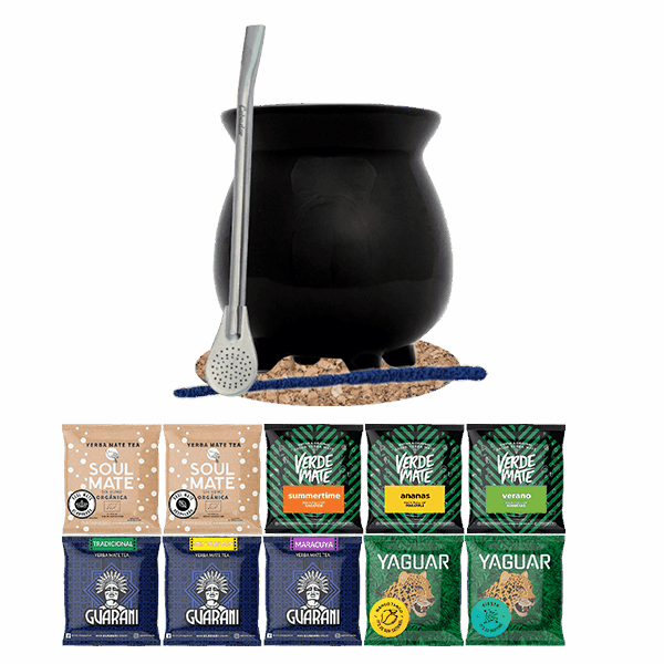 Set de Yerba Mate 10x50g Calabaza + Bombilla