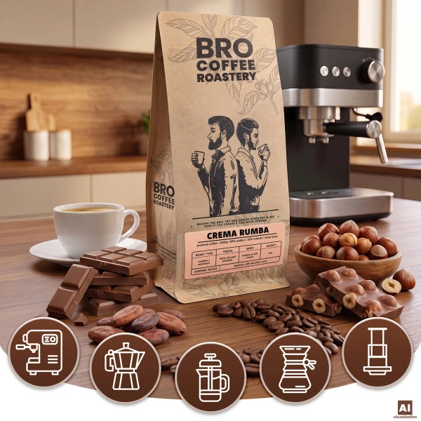 Bro Coffee Roastery – Café en grano Crema Rumba 1 kg