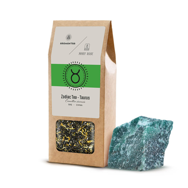 Set para Tauro: té del zodíaco + piedra mágica