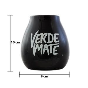 Calabaza de cerámica con "Verde Mate" logo - 350 ml - negra