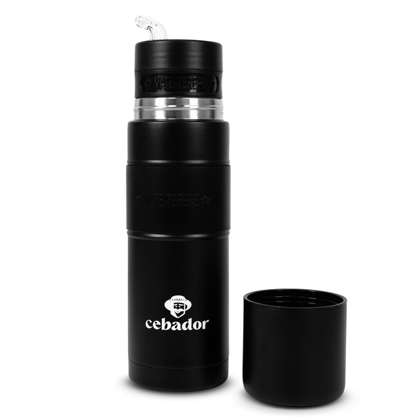 Yerbomos XL ALL IN ONE - 750 ml - Mate, termo y bombilla en uno (negro)