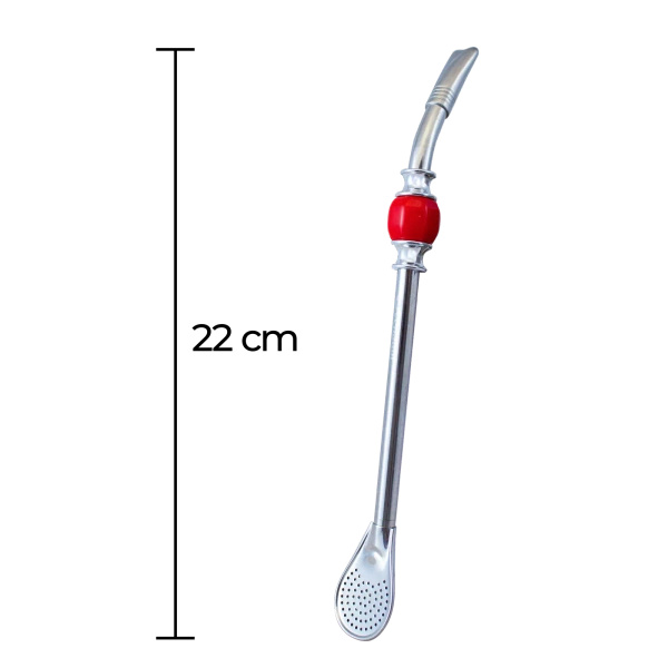 Bombilla Grande con piedra - roja