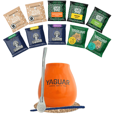 Set de Yerba Mate 10x50g Calabaza + Bombilla