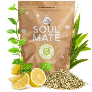 Set de Yerba Mate Soul Mate Organica Menta Limon 500g 0,5kg Calabaza + Bombilla