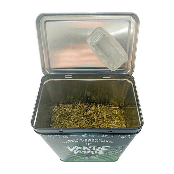 Yerbera – Lata metálica + Verde Mate Green Melocoton 0,5 kg
