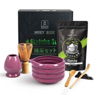 Set de regalo: matcha japonés premium + matchawan + accesorios de bambú
