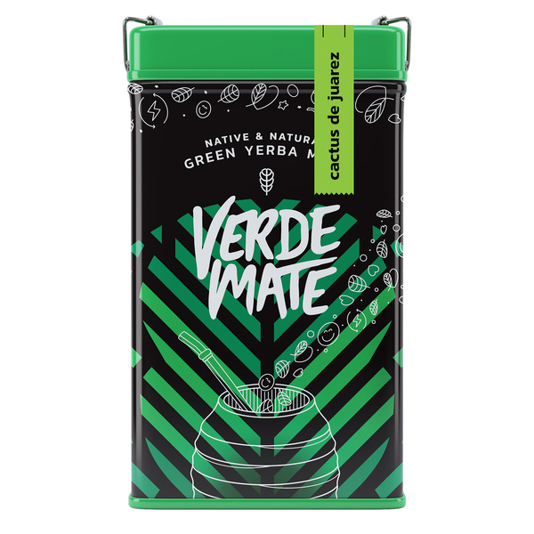 Yerbera – Lata metálica + Verde Mate Green Cactus de Juarez 0,5 kg