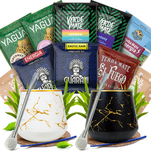 Set de Yerba Mate para dos: muestras 10x50g 2x Calabaza + 2x Bombilla