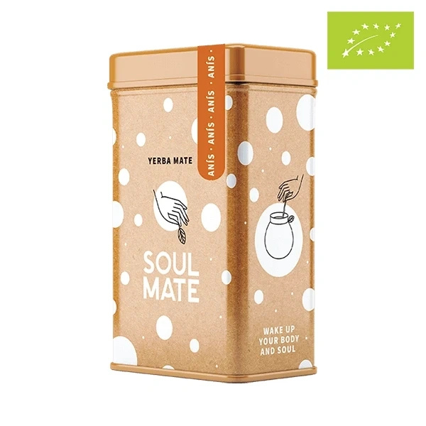 Yerbera – Lata metálica + Soul Mate Orgánica Anís 0,5 kg