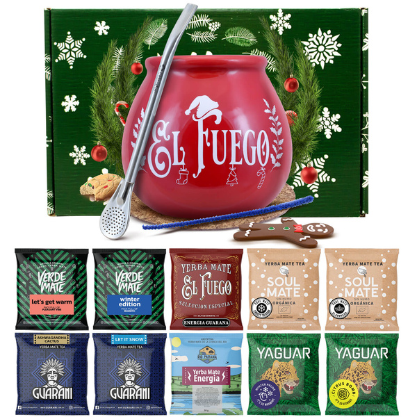 Yerba Mate set de invierno de regalo 10x50g calabaza + bombilla
