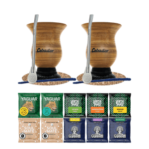 Set de Yerba Mate 10x50g 2x Calabaza + 2x Bombilla