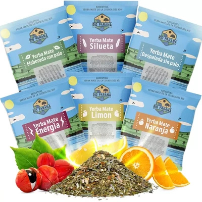Set completo de muestras de Yerba Mate Rio Parana