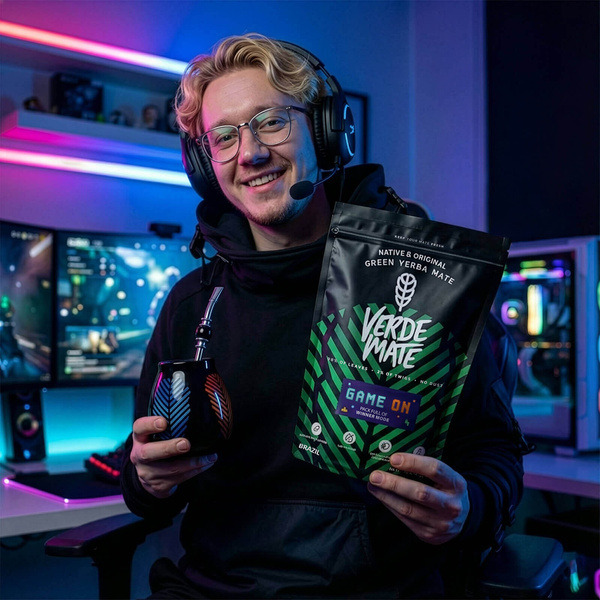 Set de Yerba Mate Verde Mate Game On 400g 0,4kg Calabaza + Bombilla