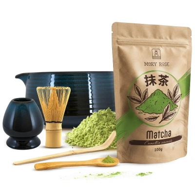 Juego para preparar té matcha: matcha 100g + accesorios