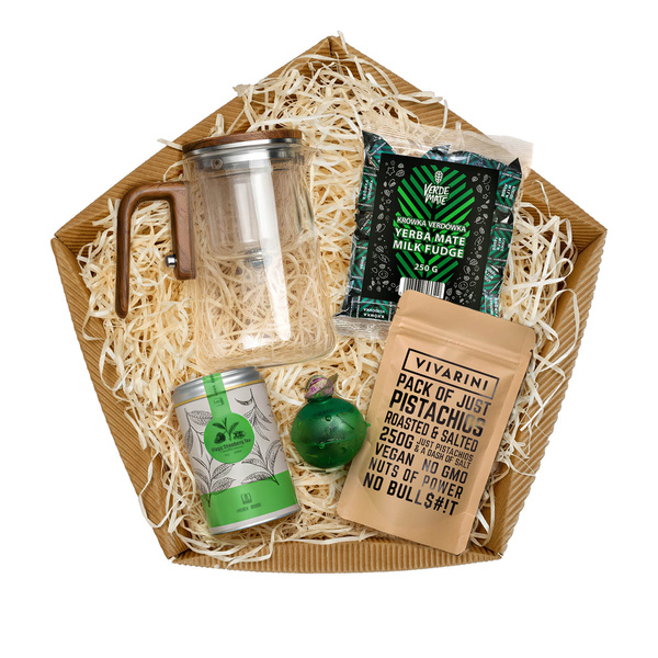 Set de regalo – cesta de regalo: té + dulces + accesorios