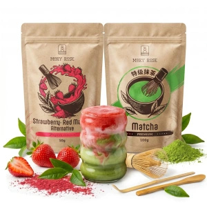 Set para Matcha Latte colorido: Matcha + Red Matcha + accesorios