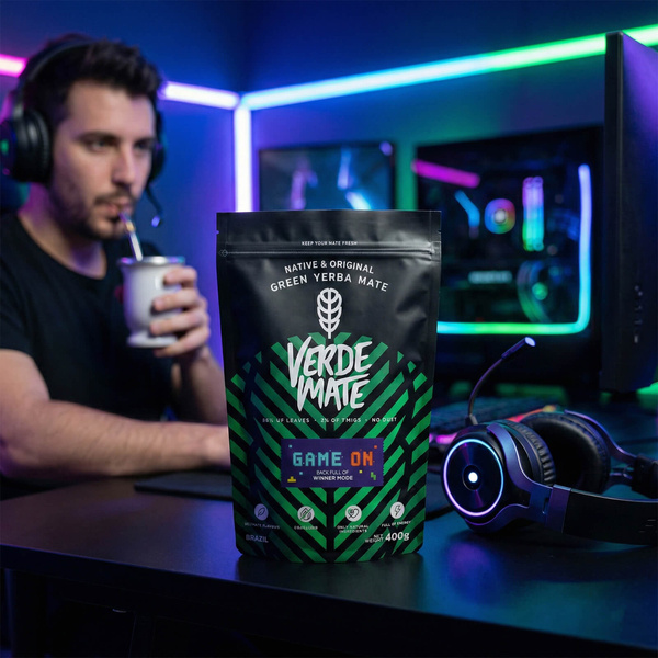 Verde Mate Green Game On 0,4 kg – yerba mate para gamers con sabor a bebida energética