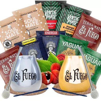 Yerba Mate starter kit muchos tipos para parejas