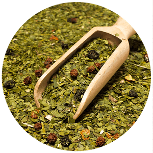 Yerbera – Lata metálica + Verde Mate Green Frutos del Bosque 0,5 kg