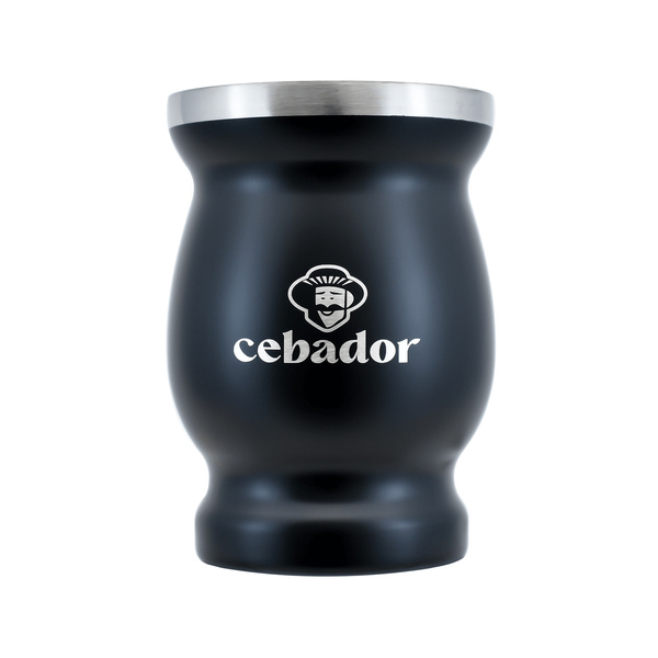 TermoMate Cebador – vaso térmico para yerba mate – 190 ml (negro)