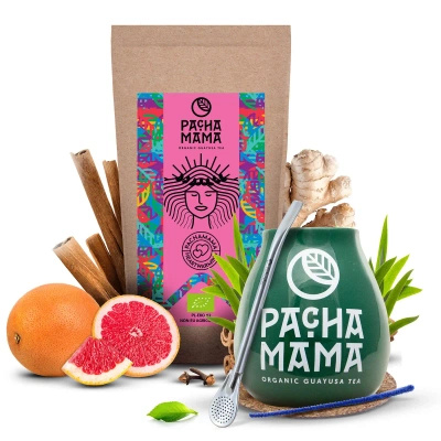 Zestaw Guayusa Pachamama 100g akcesoria