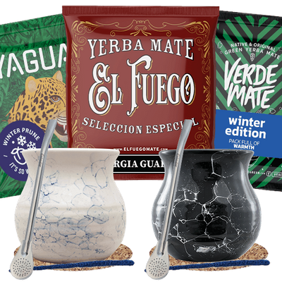 Yerba Mate Set calabaza + bombilla para dos