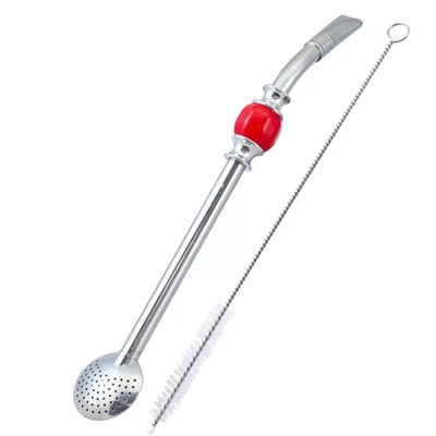 Bombilla Grande con piedra - roja