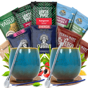 Yerba Mate Set PARA DOS Calabaza Bombilla