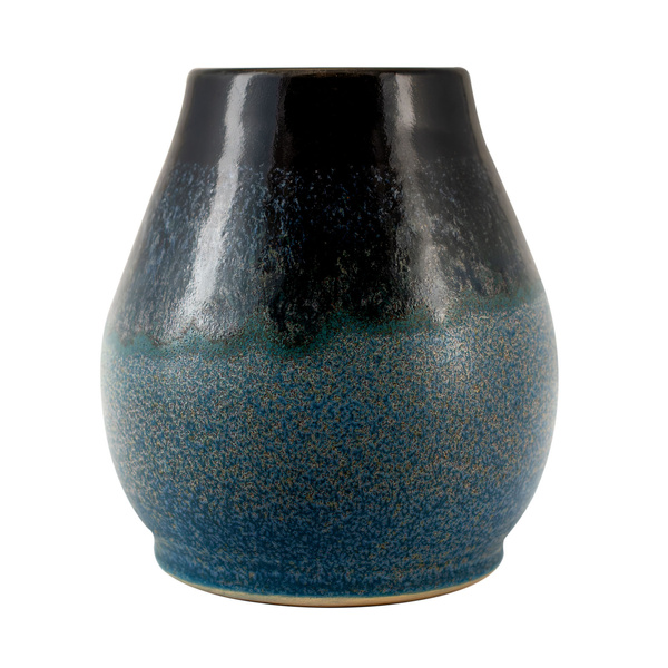 Calabaza de cerámica Niebla (negro-azul) 300 ml – Serie Cráter