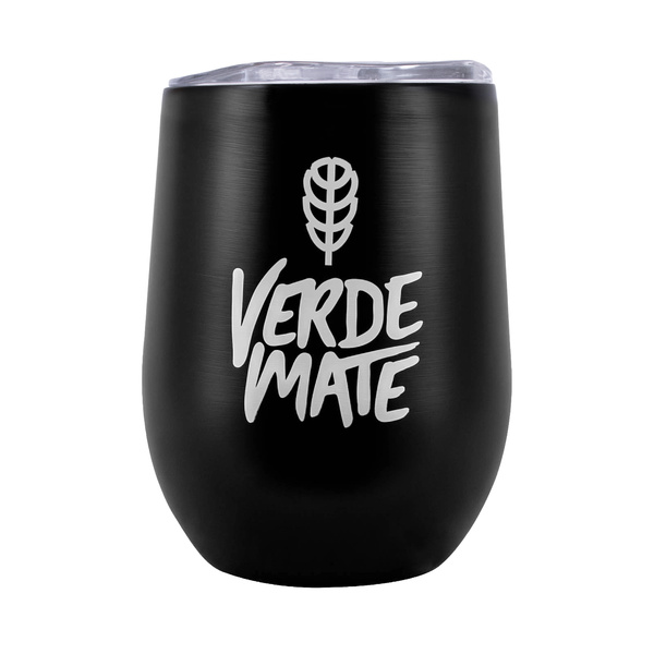 TermoLid – mate térmico para yerba mate con tapa – Verde Mate (negro) – 350 ml