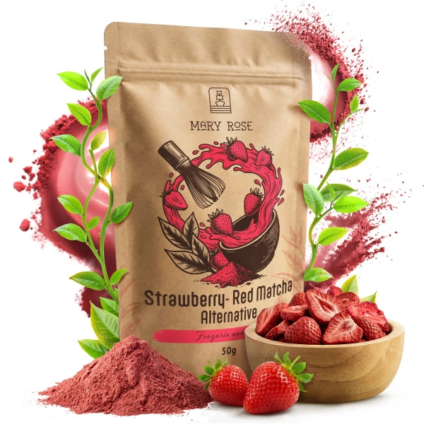 Mary Rose – Red Matcha Alternative – Fresa (en polvo) 50 g