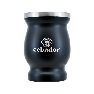 TermoMate Cebador – vaso térmico para yerba mate – 190 ml (negro)