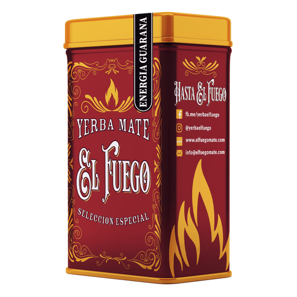 Yerbera – Lata metálica + El Fuego Energia Guarana 0,5 kg