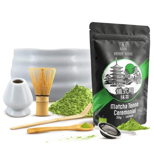 Set ceremonial para preparar té matcha: matcha BIO japonesa 30g + accesorios
