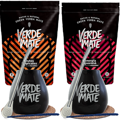 Conjunto Yerba Mate Bombilla Maté para dos 1kg